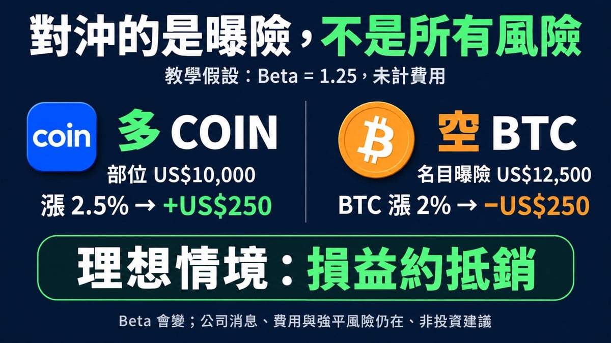 多一萬美元 COIN、空一萬二千五百美元 BTC 的教學試算