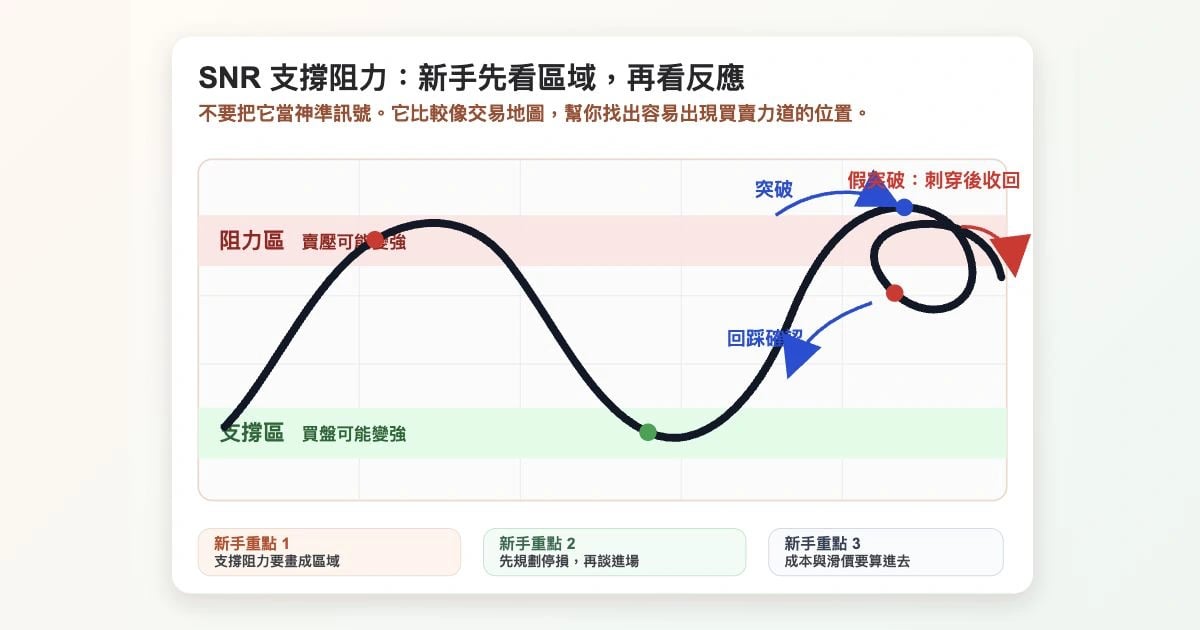 SNR 交易策略是什麼？支撐阻力新手入門：優缺點、適用商品與風險封面圖