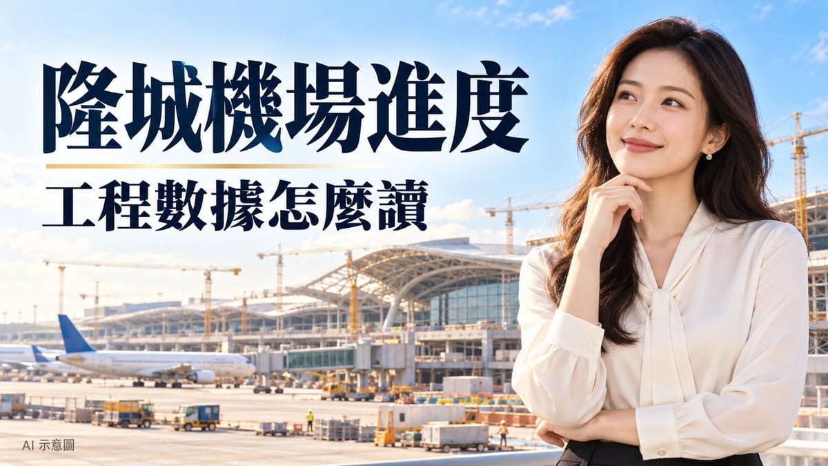 隆城機場建設進行到哪？從工程數據看越南航空新門戶主題示意圖，含虛構成年女性編輯；非現場照片。