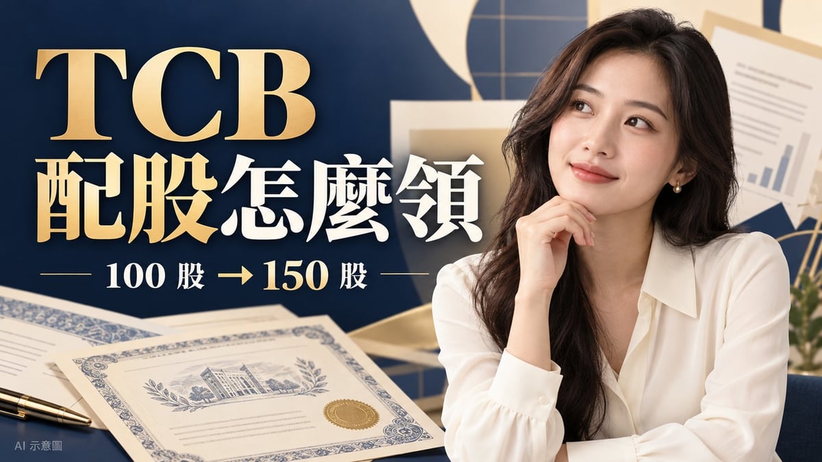 Techcombank 配發 50% 股票股利：持有 100 股可領多少？主題示意圖，含虛構成年女性編輯；非現場照片。