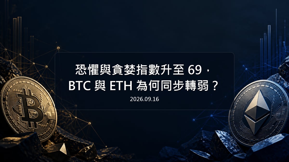 恐懼與貪婪指數升至 69，BTC 與 ETH 為何同步轉弱