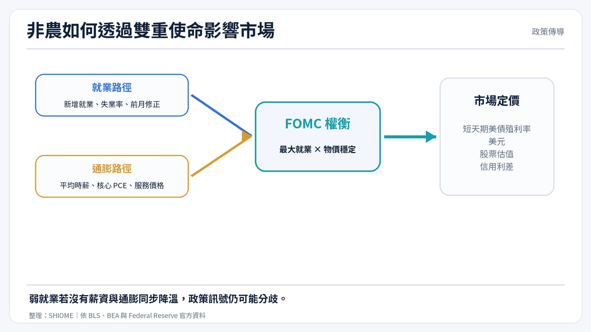 美國非農如何透過雙重使命影響利率與市場的傳導鏈