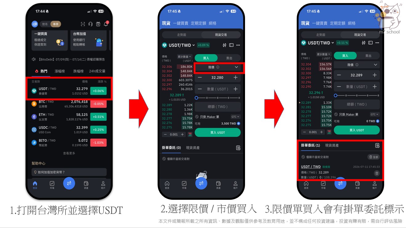 在台灣交易所買入 USDT 現貨