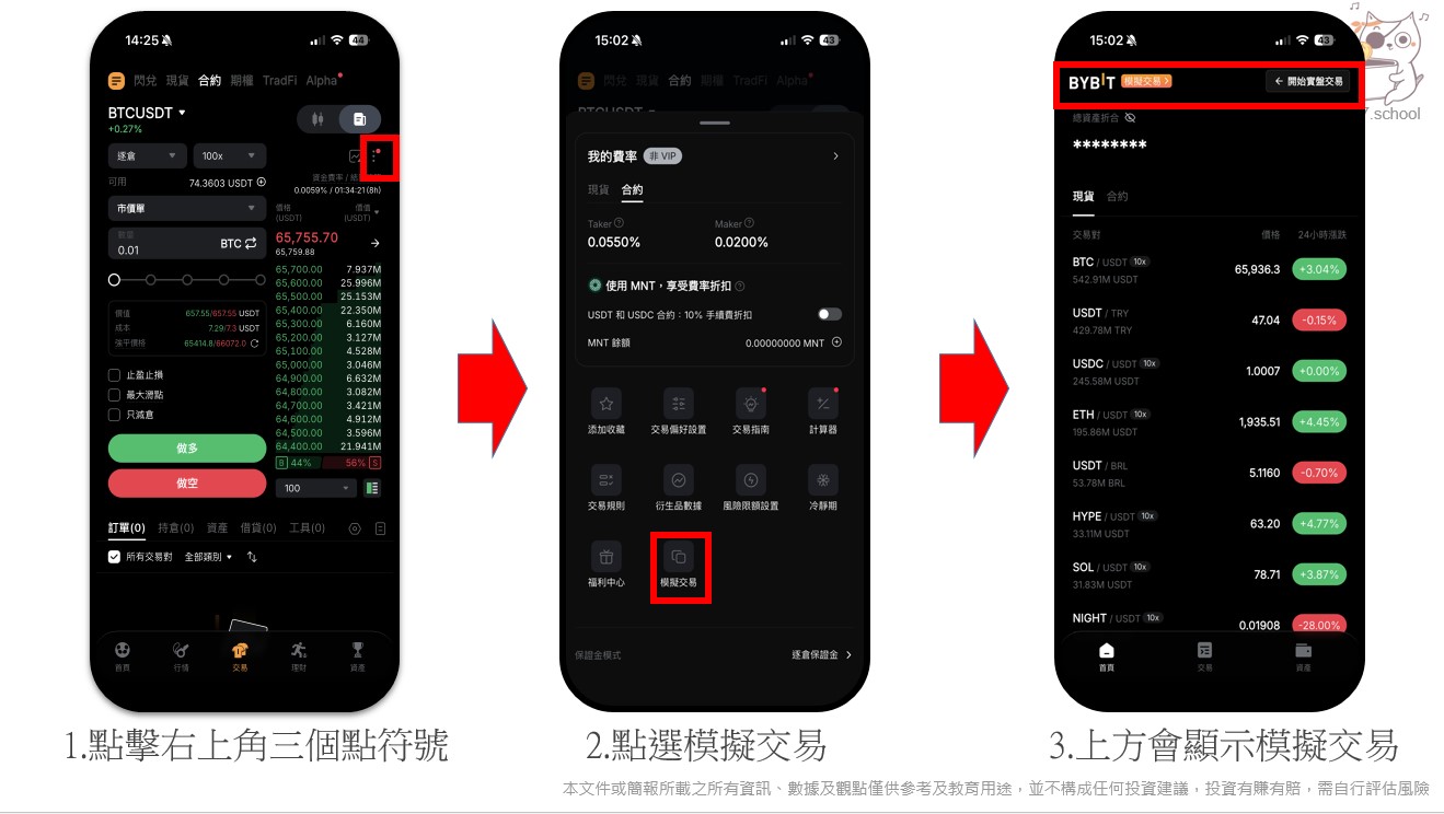 Bybit模擬交易位置