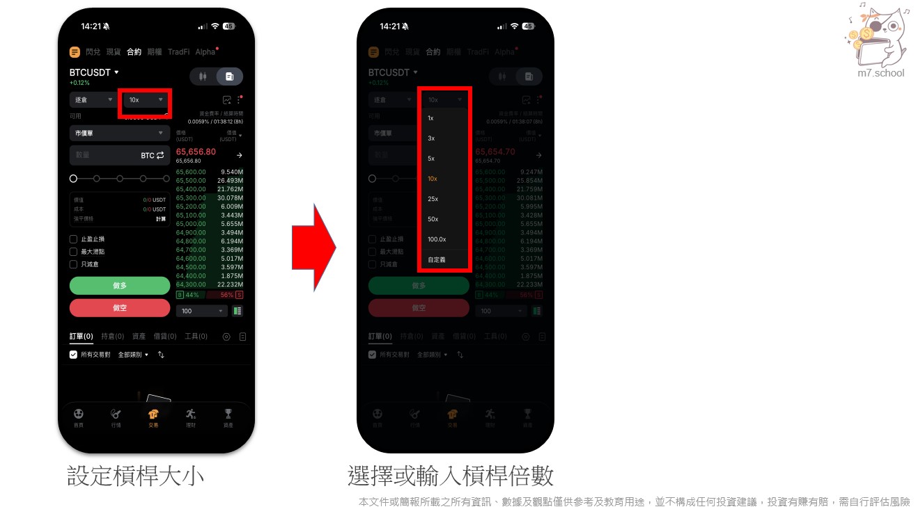槓桿倍數調整位置
