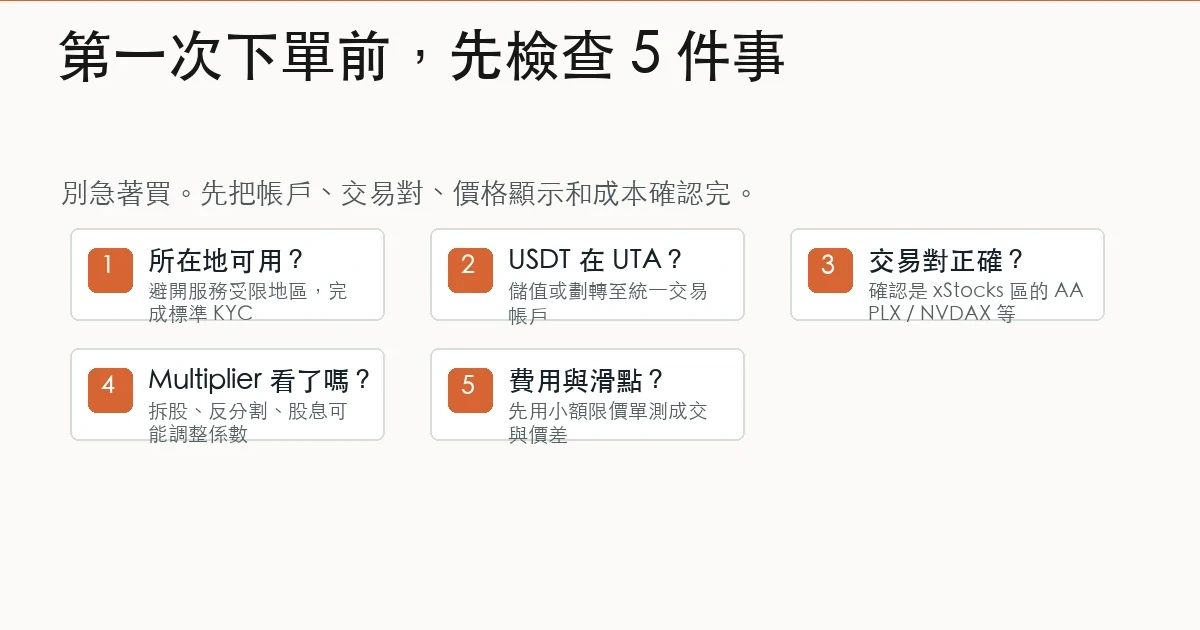 Bybit xStocks 新手下單前五個檢查項目
