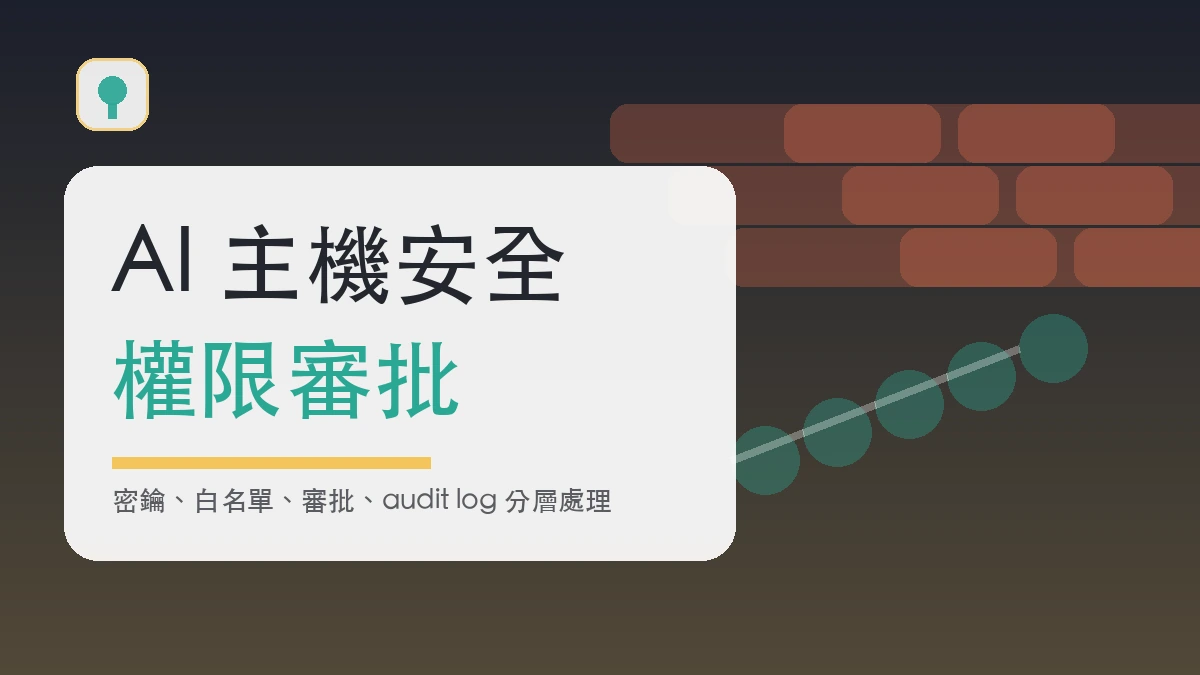 AI 隔離主機安全設定封面圖，以大字呈現權限審批主題