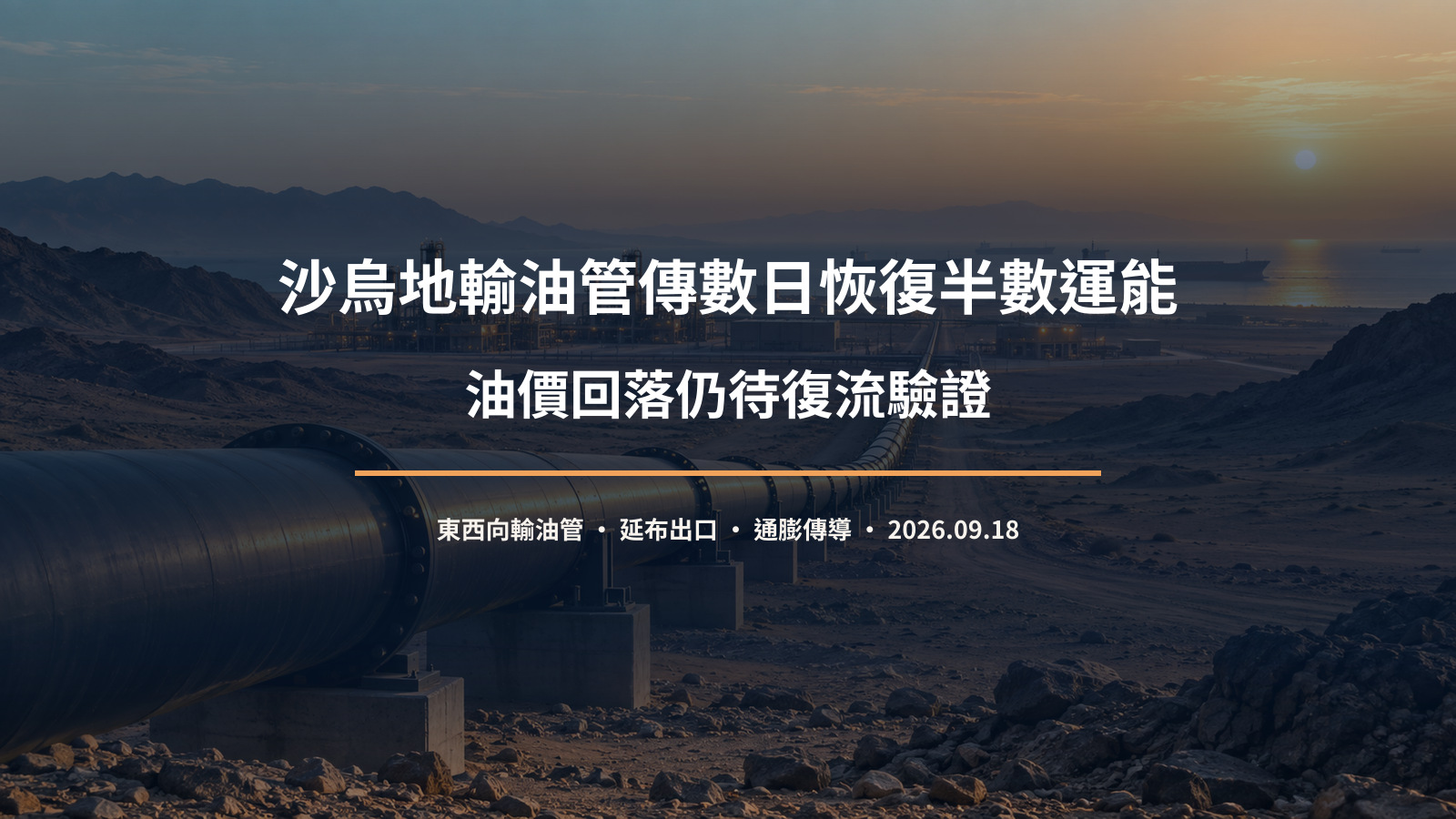 沙烏地東西向輸油管修復與油價分析封面