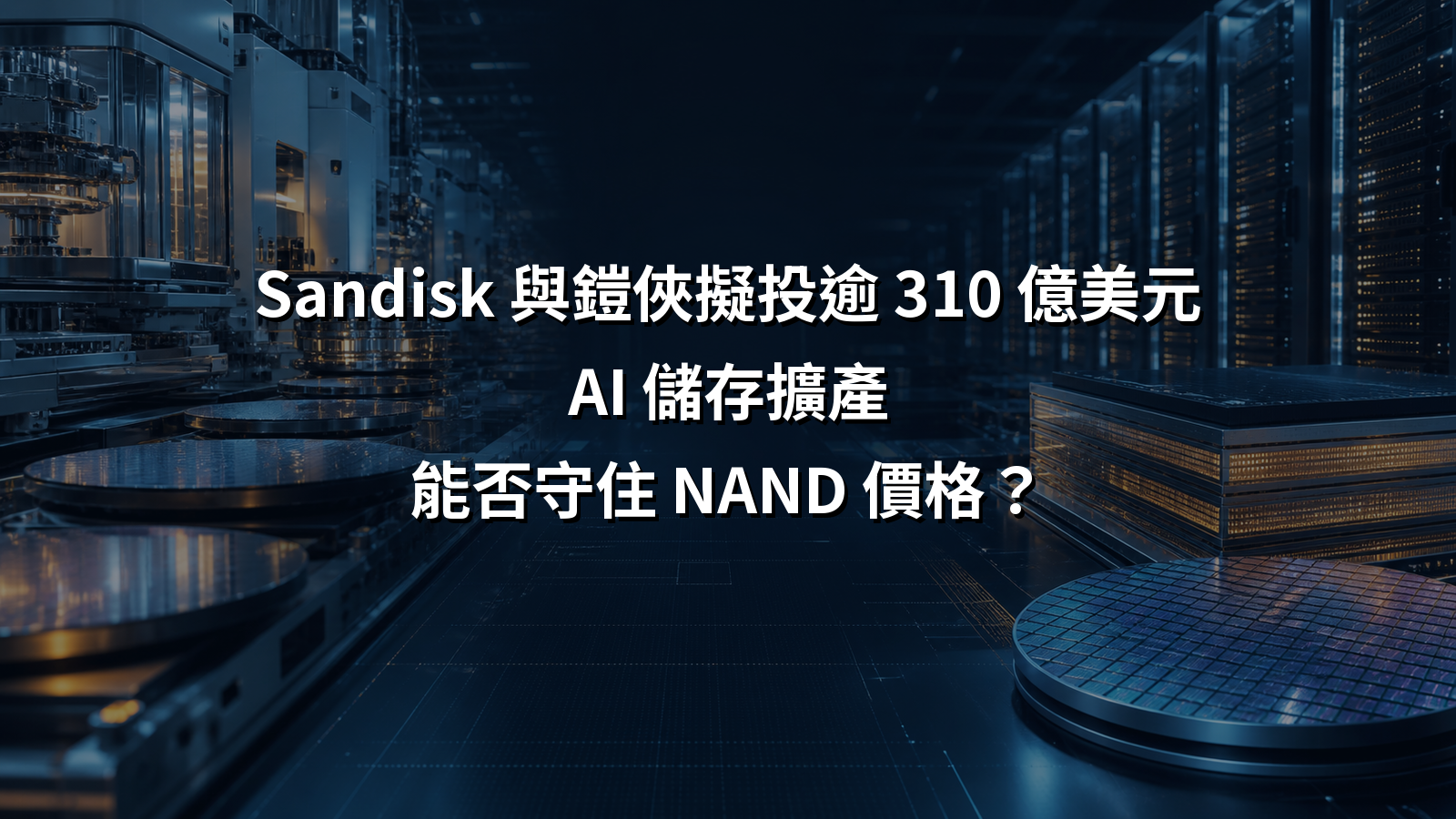 Sandisk 與鎧俠擬投逾 310 億美元，AI 儲存擴產能否守住 NAND 價格