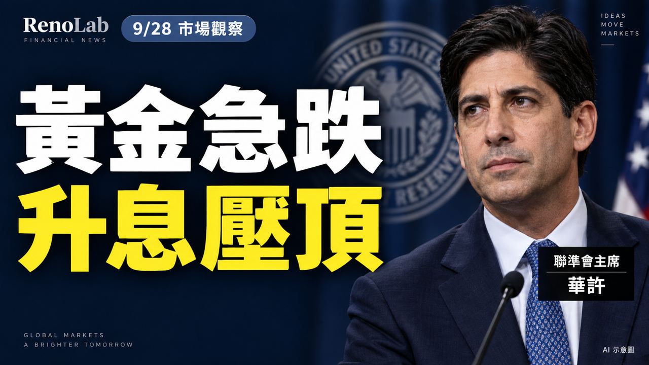 聯準會主席華許AI示意圖與黃金急跌升息壓頂大字