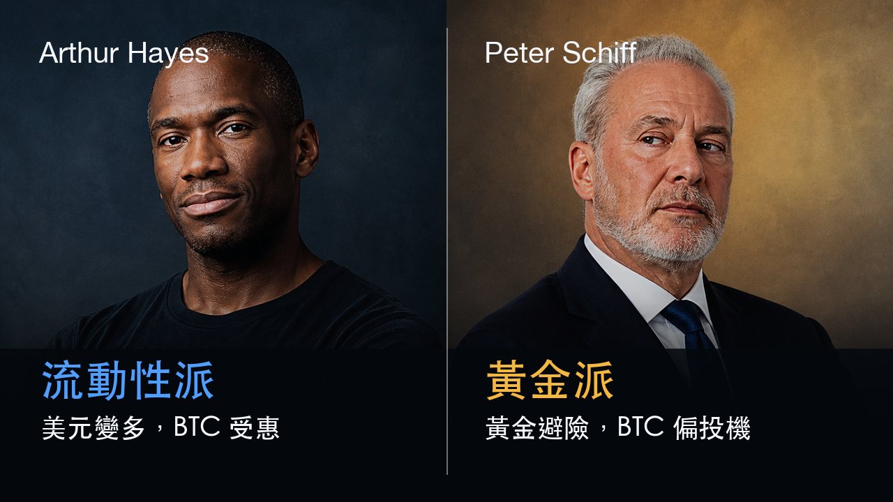 Arthur Hayes與Peter Schiff對BTC比特幣流動性行情的正反觀點